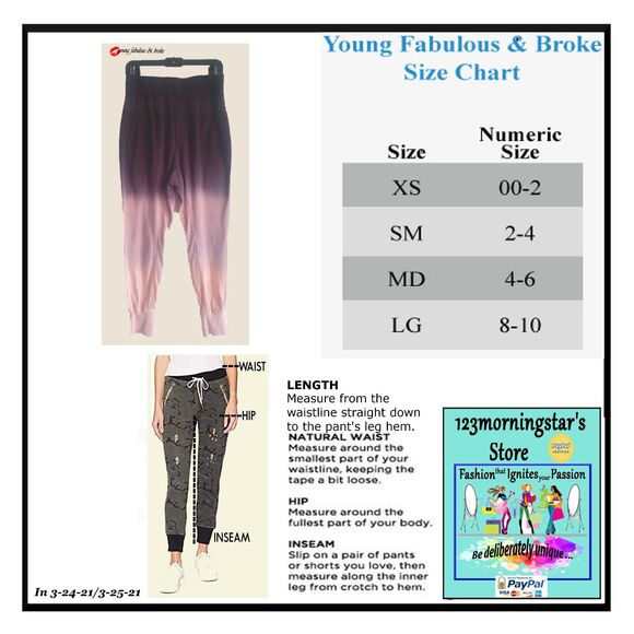 YOUNG FABULOUS & BROKE NEW Bohemian ODIN Tie Dye Ombre Jogger S - Picture 10 of 10